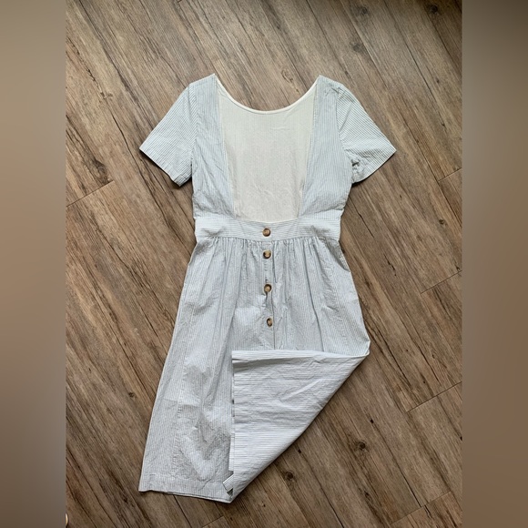 Beautiful SÉZANE (Fra) summer backless striped dress with pockets, EU40 (US8) - Picture 2 of 11